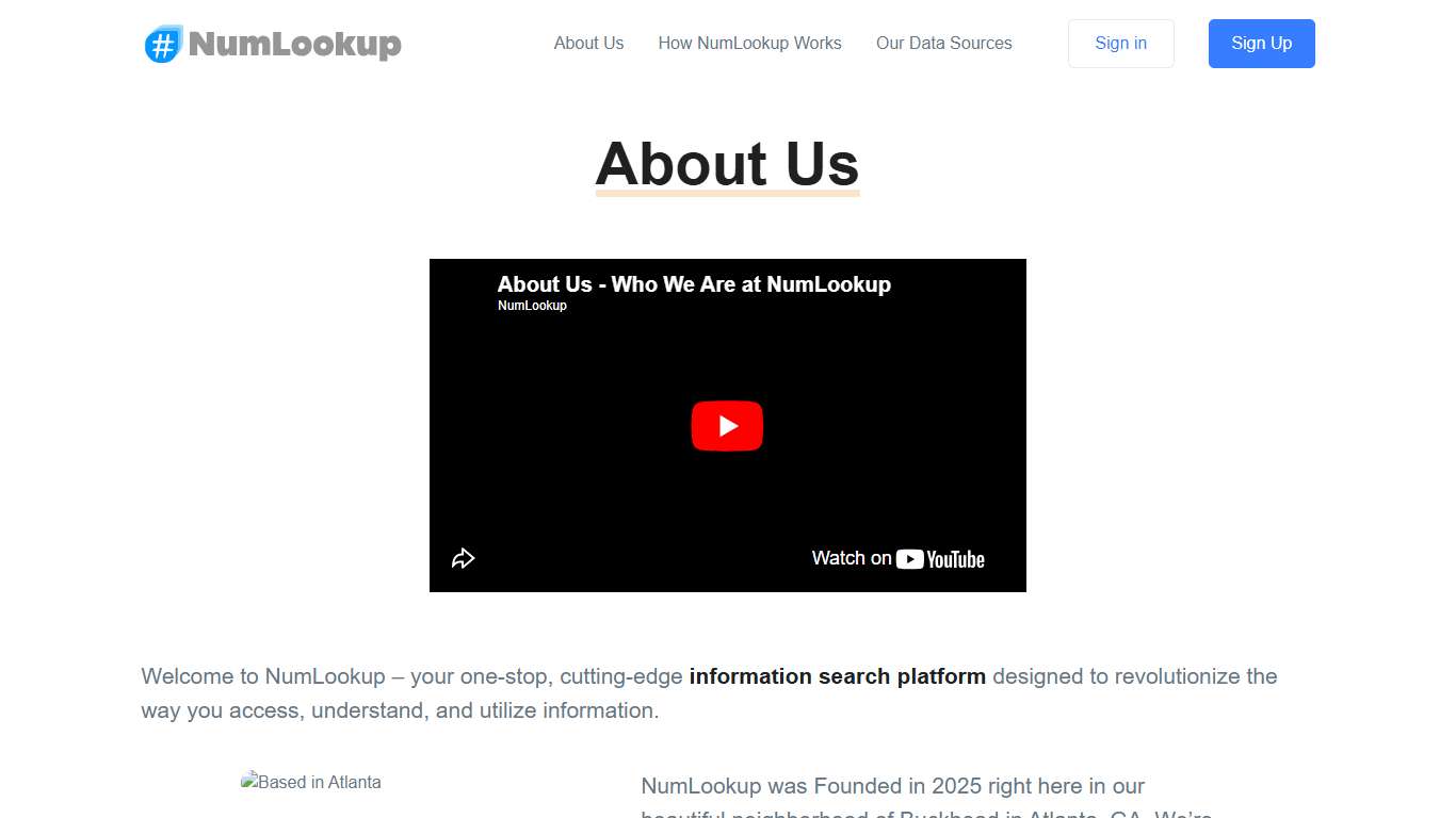 About us NumLookup