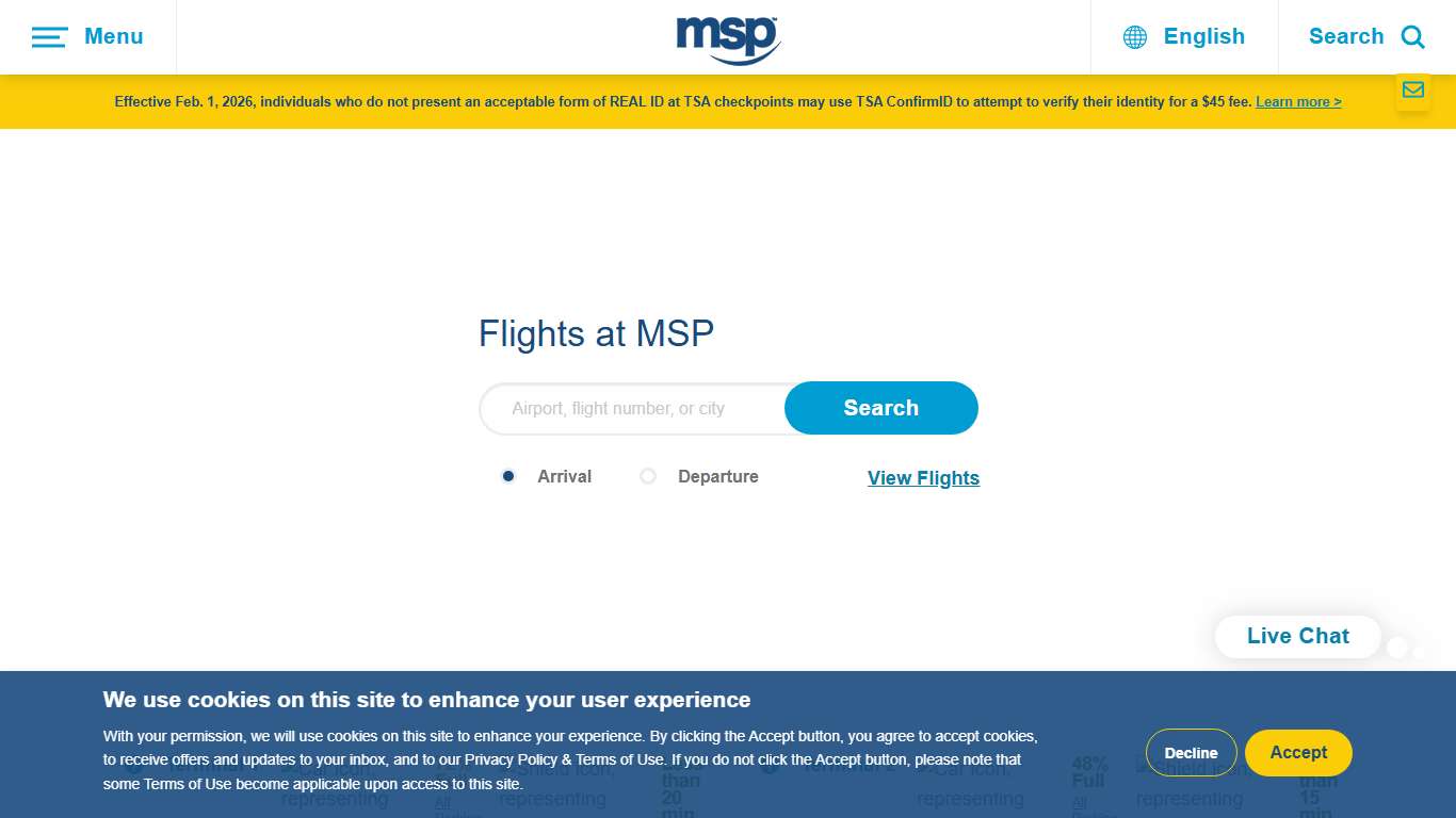 Homepage MSP Airport